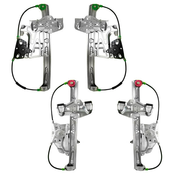 Aftermarket Replacement Pair of 4 Power Window Regulators with Motors Front and Rear Compatible with 2000-2001 DeVille