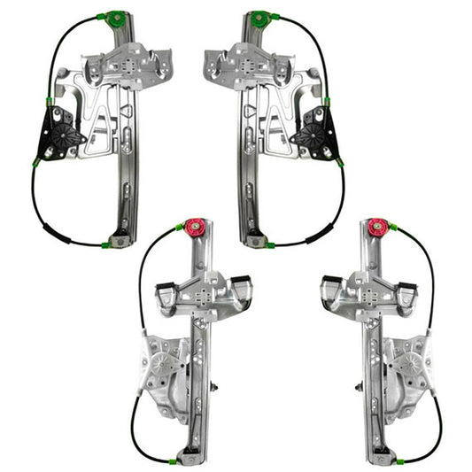 Aftermarket Replacement Pair of 4 Power Window Regulators with Motors Front and Rear Compatible with 2000-2001 DeVille