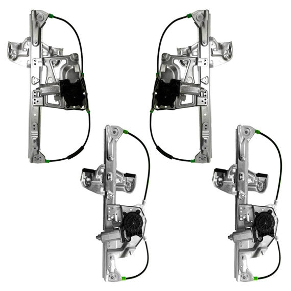 Aftermarket Replacement Pair of 4 Power Window Regulators with Motors Front and Rear Compatible with 2000-2001 DeVille