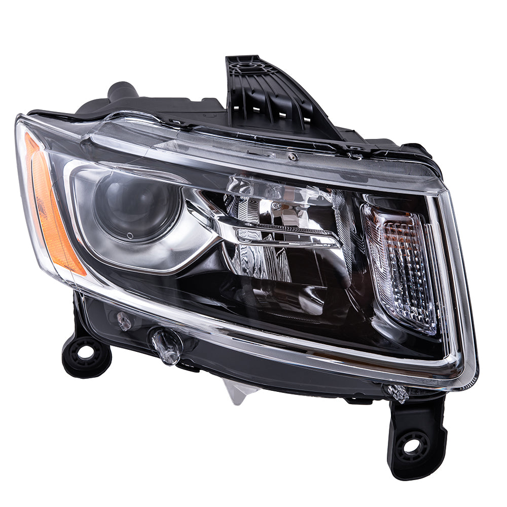 2014-2016 Jeep Grand Cherokee Halogen Combination Headlight Assembly With Chrome Bezel RH CAPA Certified