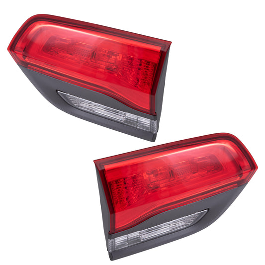 Combination Tail Light Set With Gray Bezel Without Platinum Insert Driver Left Passenger Right Liftgate Mounted for  2014-2021 Jeep Grand Cherokee Altitude/Laredo/Limited/Overland/Summit LH 2022 Jeep Grand Cherokee WK Altitude/Laredo/Limited/Overland/Summ