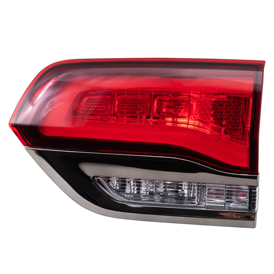 Combination Tail Light With Silver Bezel Without Platinum Insert Driver Left Liftgate Mounted For 2014-2021 Jeep Grand Cherokee Altitude/Laredo/Limited/Overland/Summit RH 2022 Jeep Grand Cherokee WK Altitude/Laredo/Limited/Overland/Summit