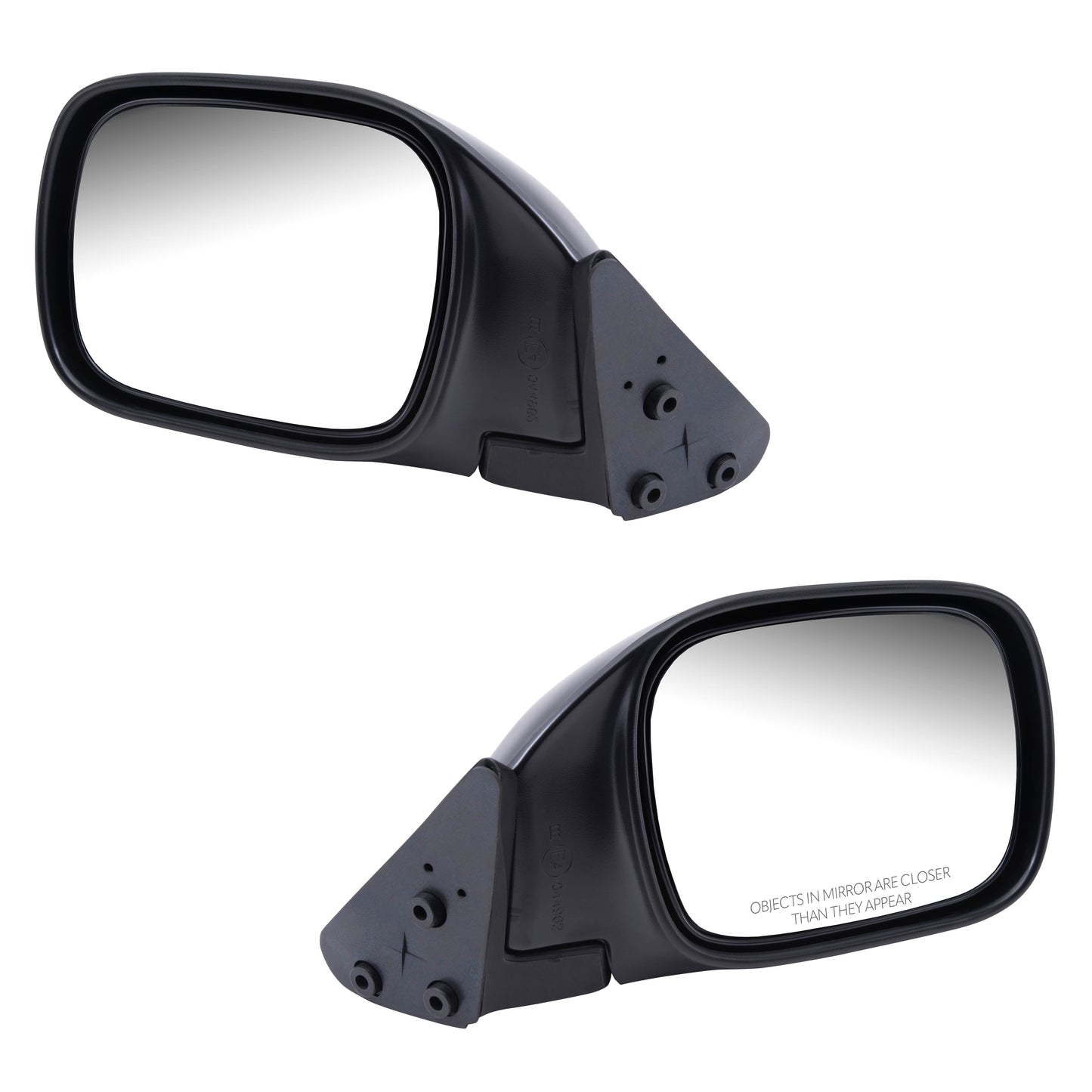 Driver and Passenger Manual Side View Mirrors Textured Replacement for Jeep SUV 55154947AC 55154946AC