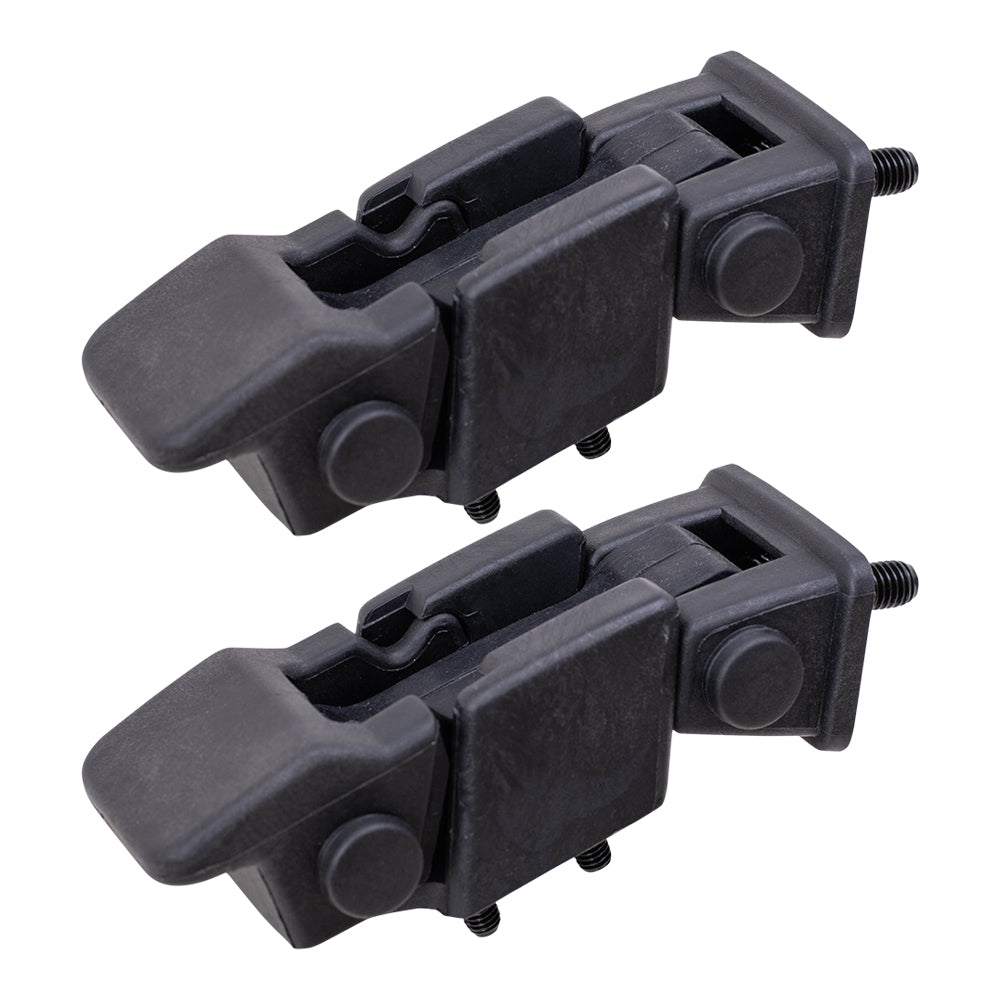 Brock Replacement 4 Pc Hood Latch Safety Catches & Brackets Set Compatible with 97-06 Wrangler