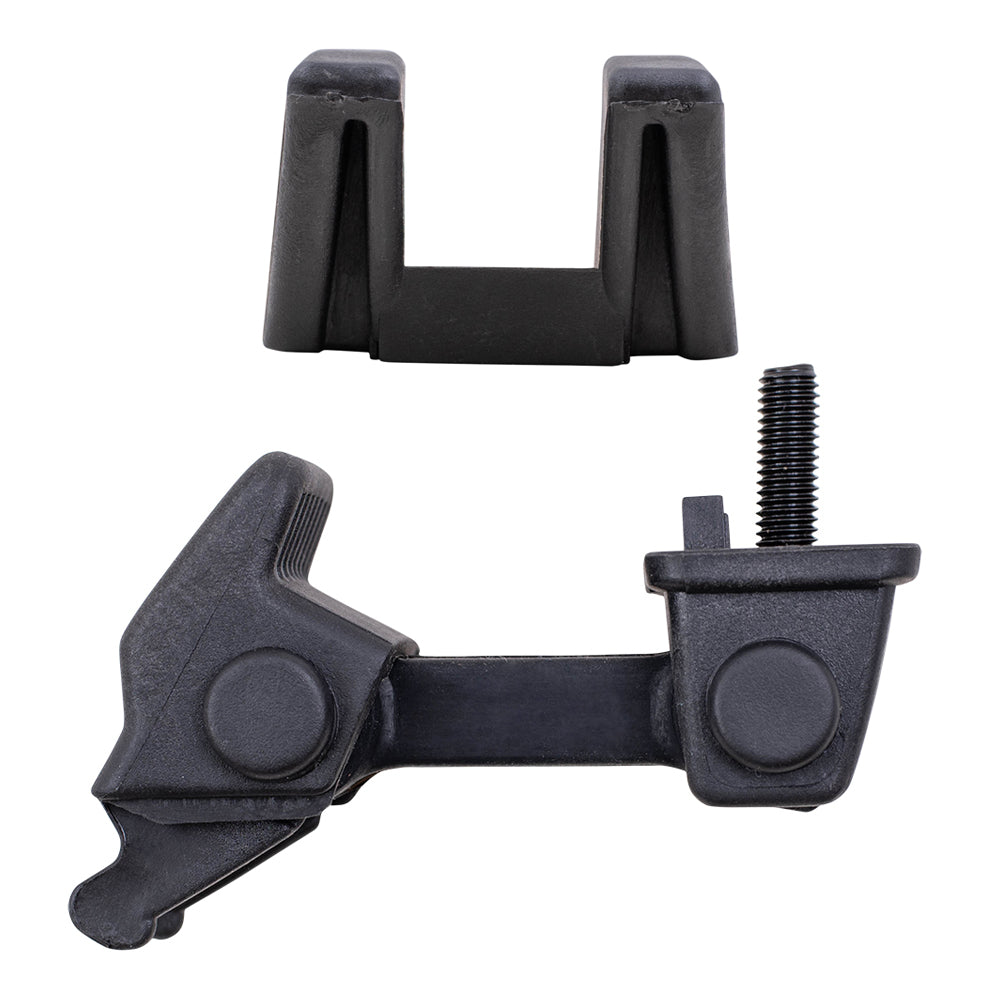 Brock Replacement 4 Pc Hood Latch Safety Catches & Brackets Set Compatible with 97-06 Wrangler