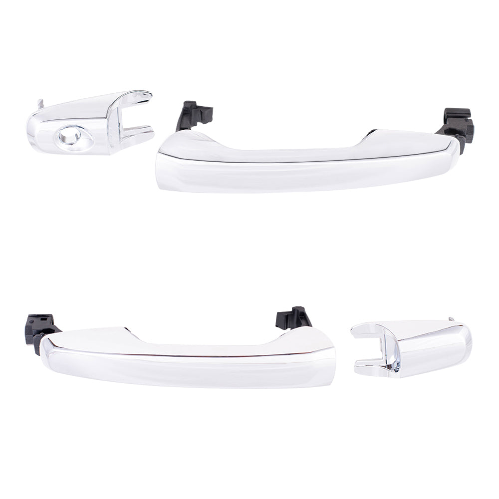 Brock Replacement Front Driver and Passenger Side Outside Door Handles with Caps Compatible with 2011-2015 Edge & 2011-2015 MKX