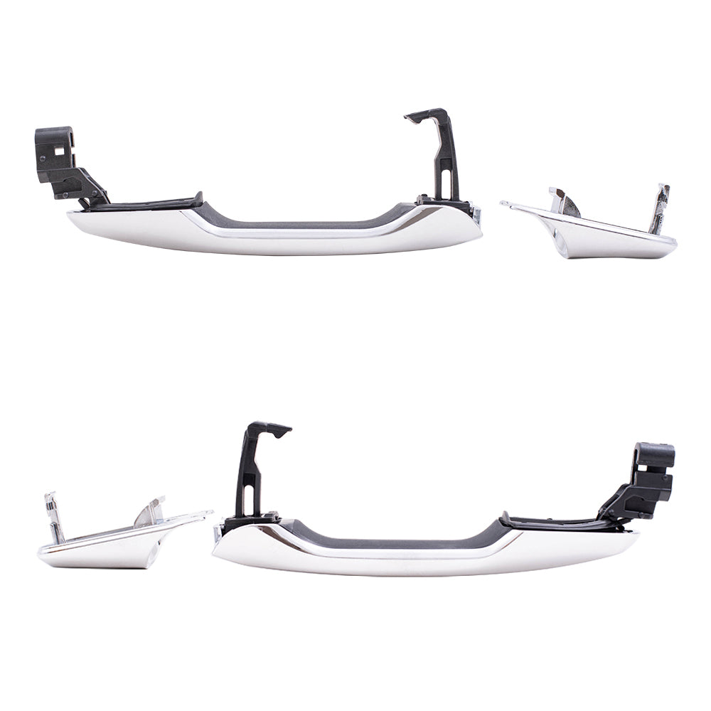 Brock Replacement Front Driver and Passenger Side Outside Door Handles with Caps Compatible with 2011-2015 Edge & 2011-2015 MKX