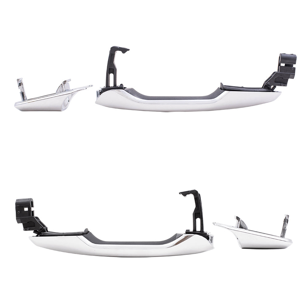 Brock Replacement Front Driver and Passenger Side Outside Door Handles with Caps Compatible with 2011-2015 Edge & 2011-2015 MKX