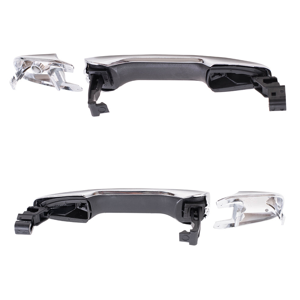 Brock Replacement Front Driver and Passenger Side Outside Door Handles with Caps Compatible with 2011-2015 Edge & 2011-2015 MKX