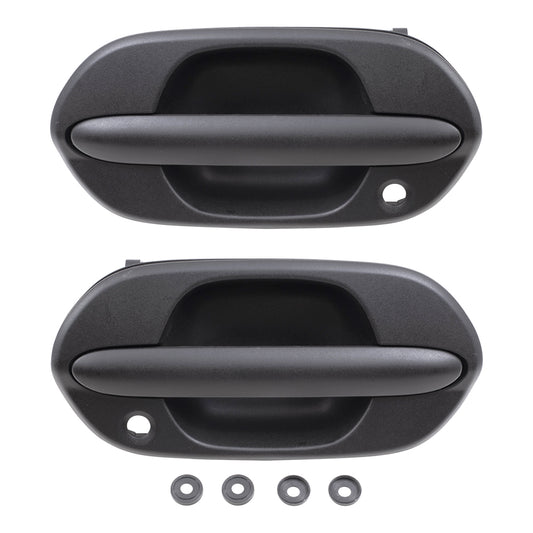 Brock Replacement Driver and Passenger Front Outside Outer Textured Door Handles Compatible with Van 72180-S0X-A03 72140-S0X-A03