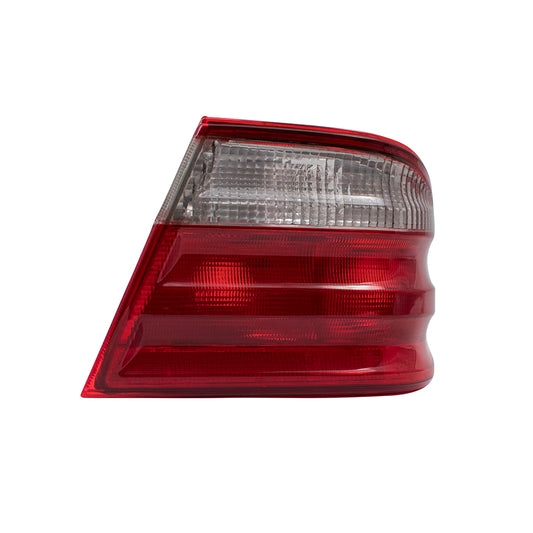 Brock Replacement Passengers Taillight Tail Lamp with Clear and Red Lens Compatible with 2000-2002 E-Class 4-Door Sedan 2108203664