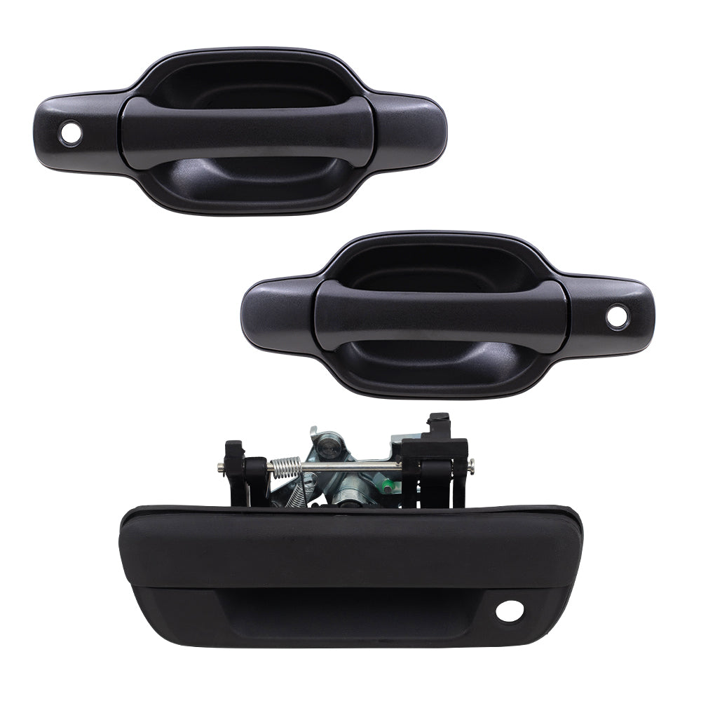 Brock Replacement Tailgate Driver and Passenger Front Outside Outer Door Handles Compatible with Pickup Truck 25875521 15243675