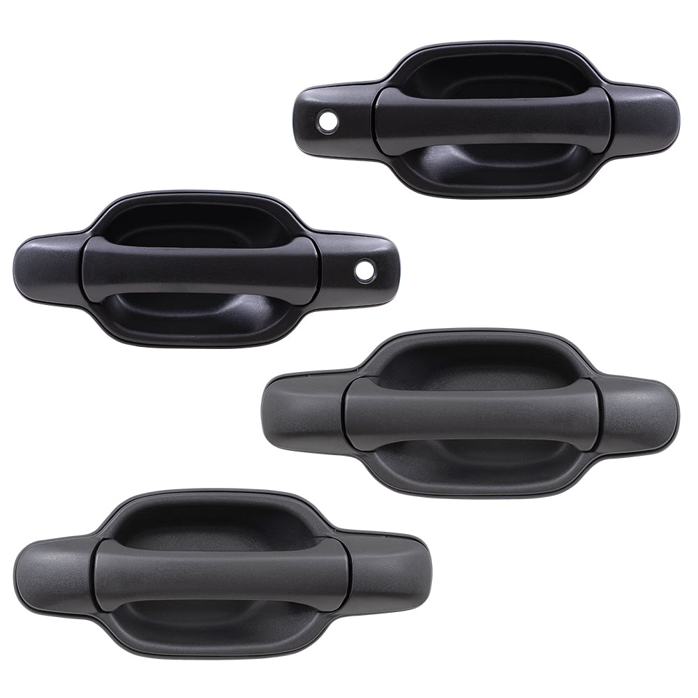 Brock Replacement Driver and Passenger Front and Rear Outside Outer Door Handles Compatible with Pickup Truck 25875521 15243675