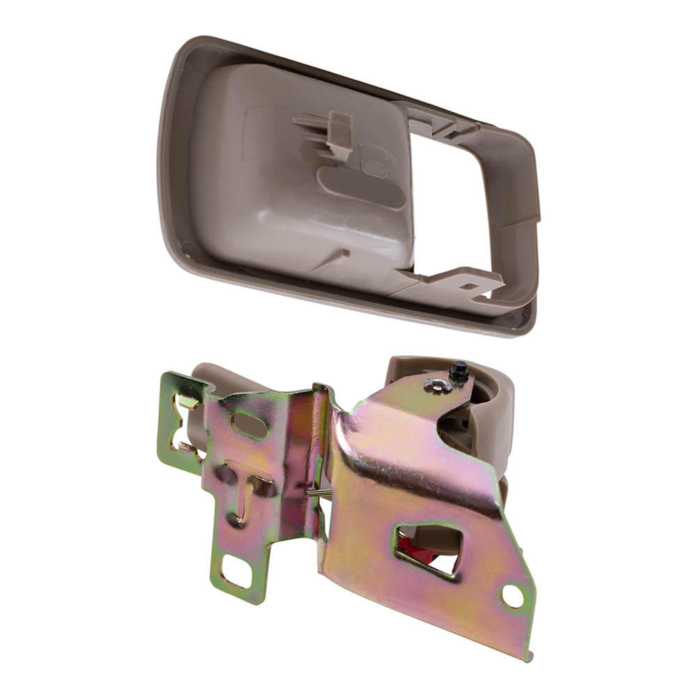 Brock Replacement 4 Pc Set Inside Door Handles with Bezels Beige Compatible with 92-96 Camry