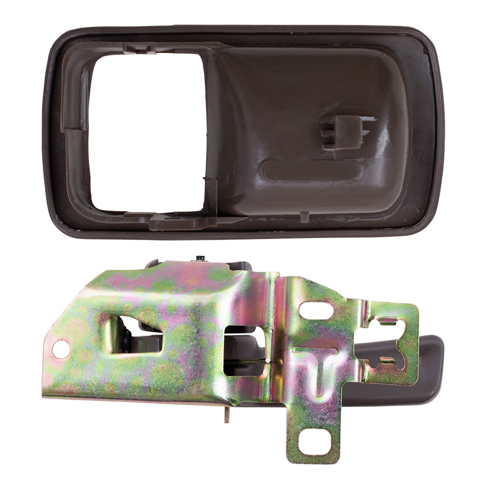 Brock Replacement Passengers Inside Door Handle with Bezel Brown Compatible with 92-96 Camry