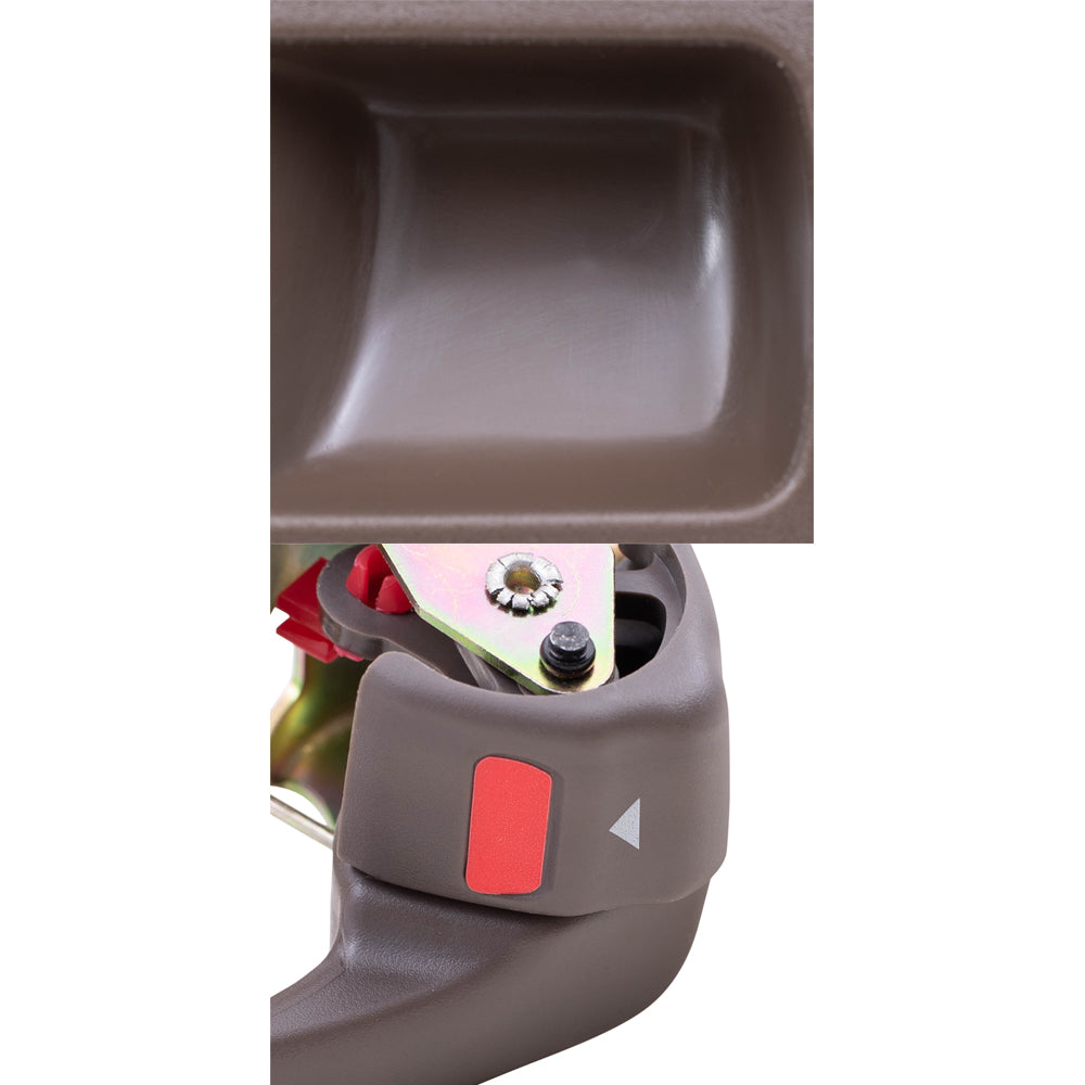 Brock Replacement Passengers Inside Door Handle with Bezel Brown Compatible with 92-96 Camry