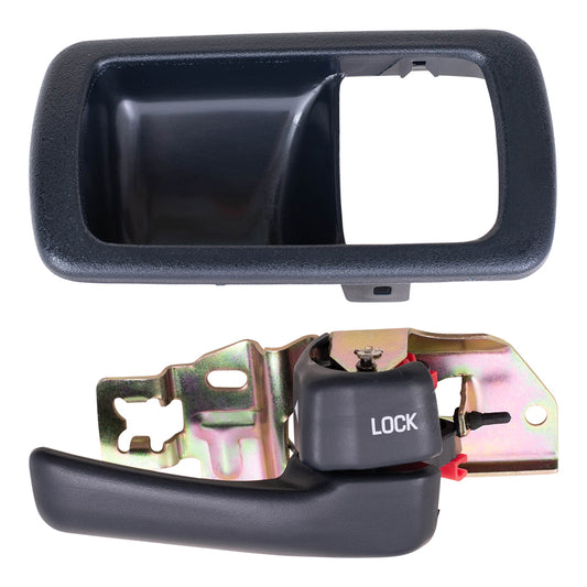 Brock Replacement Passengers Inside Door Handle with Bezel Blue Compatible with 92-96 Camry