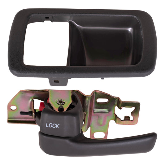 Brock Replacement Driver Inside Door Handle with Bezel Gray Compatible with 1992-1996 Camry