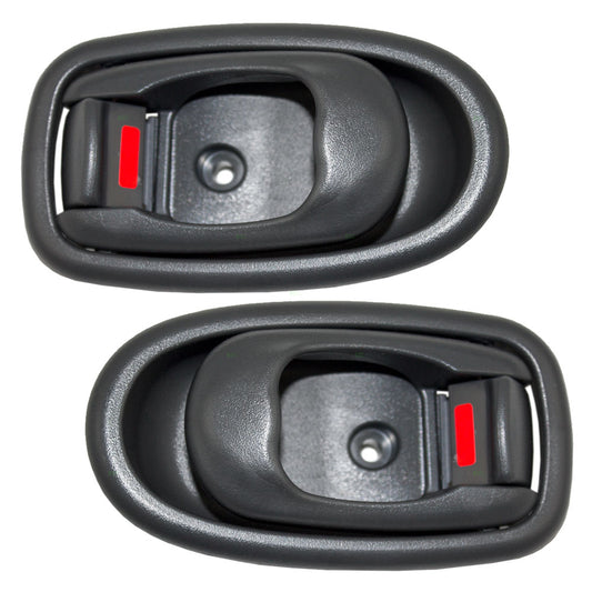 Brock Set of Inside Inner Interior Dark Gray Door Handles for 96-00 Hyundai Elantra