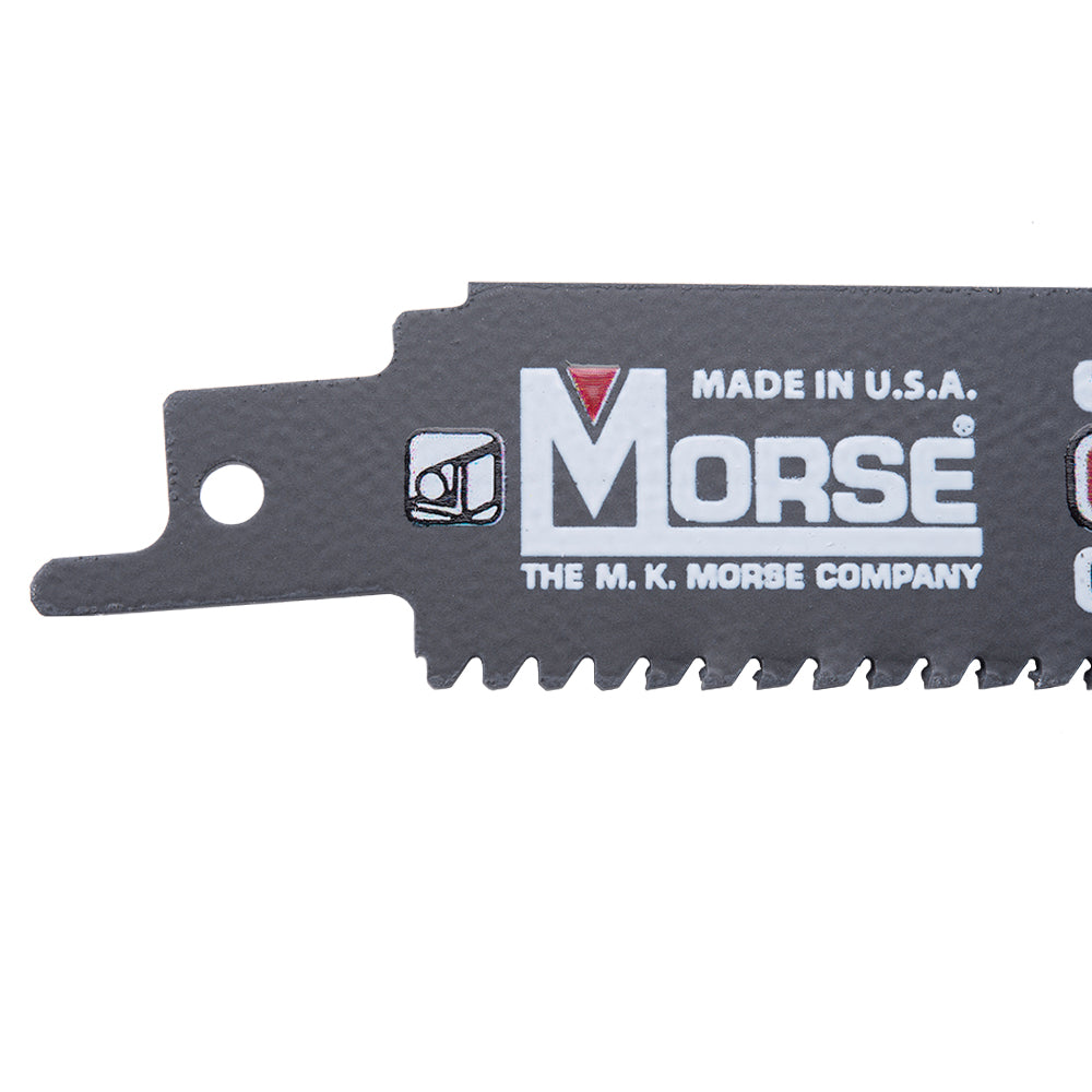 MK Morse CTR608MC15 Carbide Tipped Reciprocating Saw Blade For Thick Metal (3/16 Inch to 1/2 Inch) 6 Inch x 1 Inch x 0.050 Inch 8 TPI 15 Pack