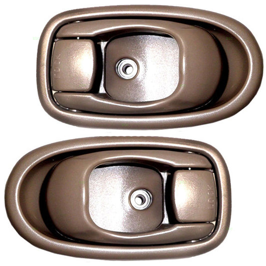 Brock Replacement Driver and Passenger Inside Inner Beige Door Handles Compatible with 96-00 Elantra 82610-29003-FK 82620-29003-FK