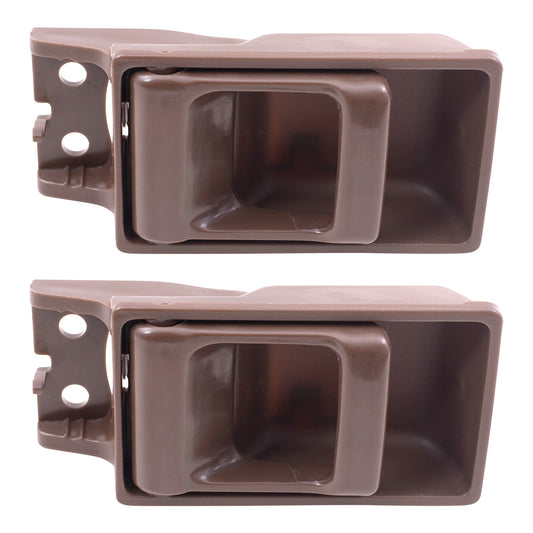 Brock Replacement for Pair of Inside Inner Brown Door Handles Compatible with 86-97 Pickup Truck 8067055G03