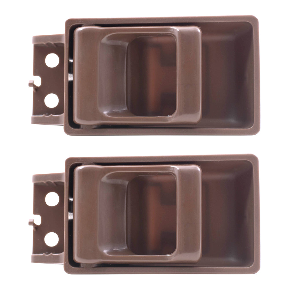 Brock Replacement for Pair of Inside Inner Brown Door Handles Compatible with 86-97 Pickup Truck 8067055G03