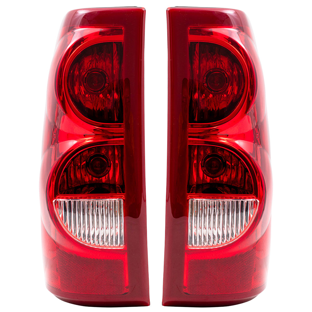 Brock Replacement Driver and Passenger Set Tail Lights Compatible with 2003 Silverado 1500 2500 Fleetside Pickup Truck 19169002 19169003