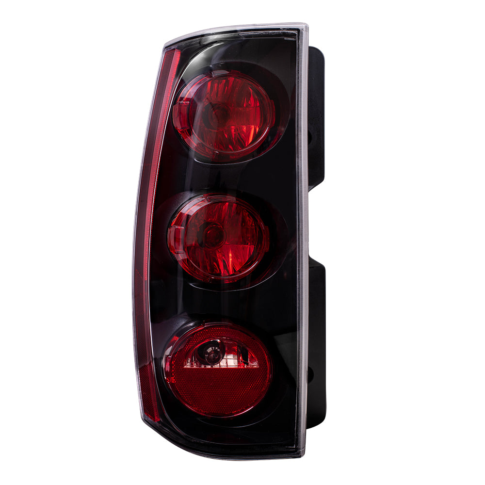 Brock Replacement Driver Tail Light Lens with Black Bezel Compatible with 2007-2014 Yukon Denali 25975977