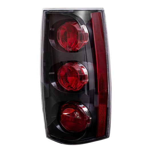 Brock Replacement Passenger Tail Light Lens with Black Bezel Compatible with 2007-2014 Yukon Denali 25975978