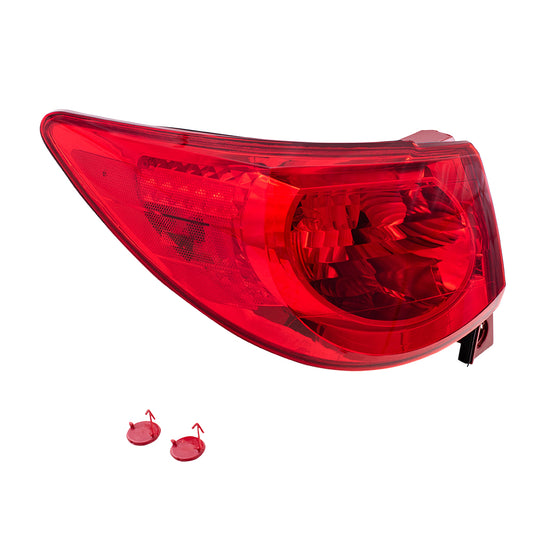 Brock Replacement Driver Tail Light Quarter Panel Mounted Taillamp Compatible with 09-12 Traverse 15912687