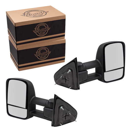 Brock Replacement Set Manual Side Tow Mirrors w/ Telescopic Dual Arms Compatible with 2014-2018 Silverado Sierra 2019 LD/Limited Pickup Truck 22820395 22820396