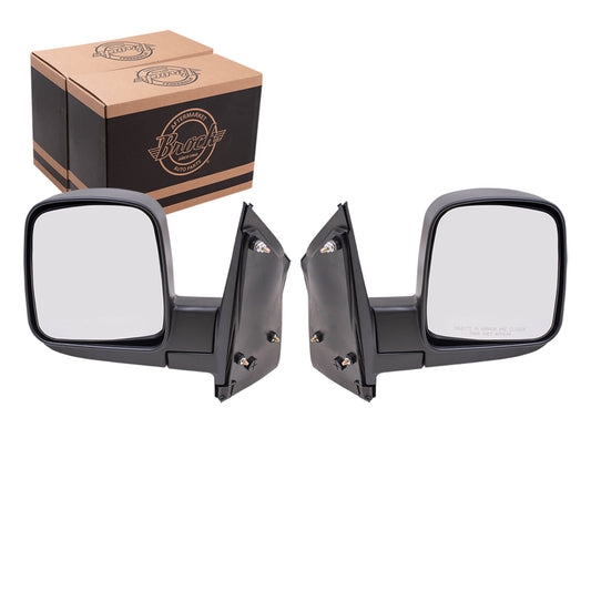 Brock Replacement Driver and Passenger Pair Manual Side Door Mirrors Compatible with 2003-2007 Express Savana Van 15937986 15937996