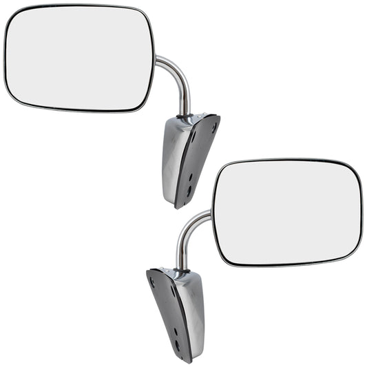 Brock Replacement Set Manual Side Door Stainless Steel Low Mount Mirrors Compatible with 1973-1991 C/K/R/V Pickup Truck SUV 996220