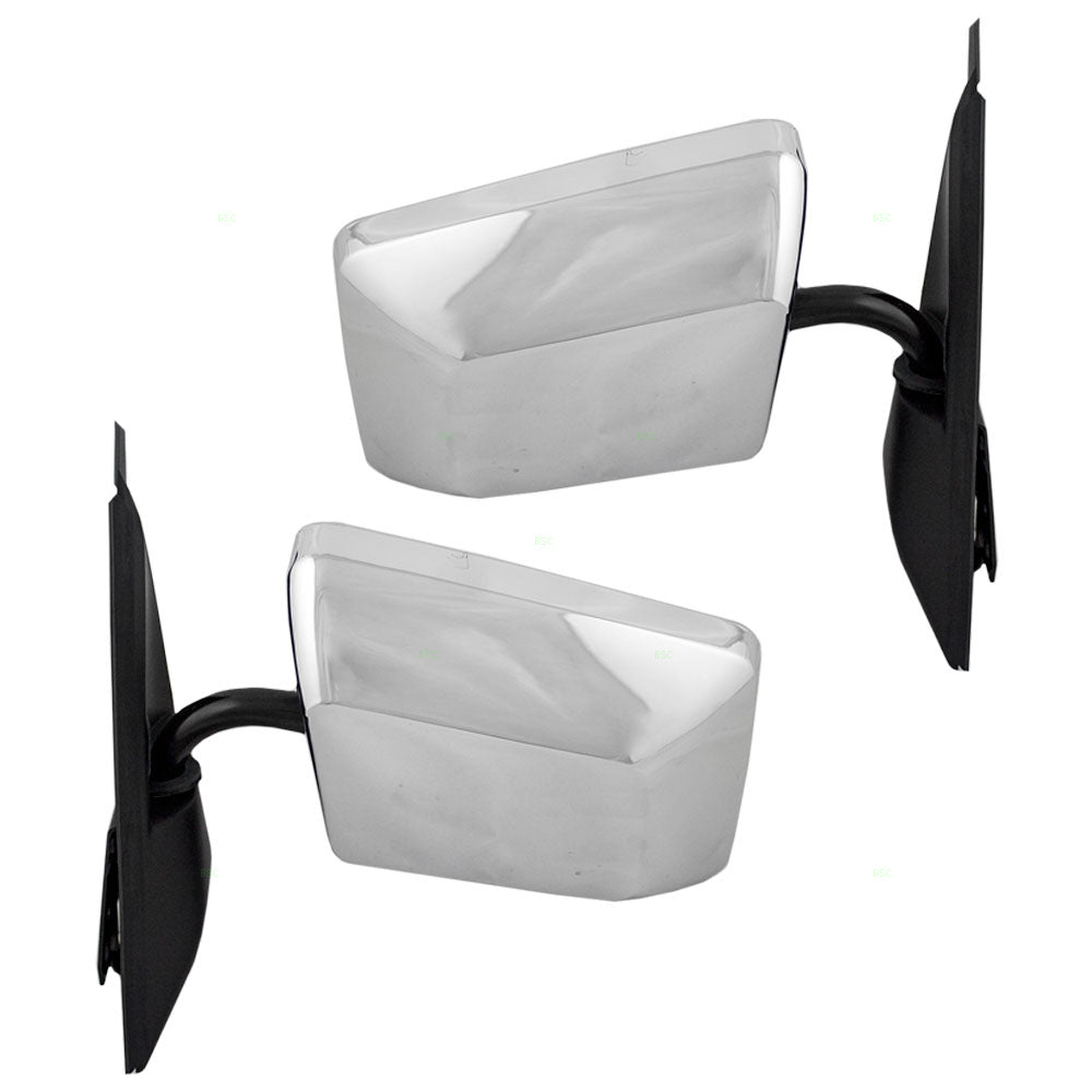 Brock Replacement Driver and Passenger Set Manual Side Door Chrome Mirrors Below Eyeline Compatible with S10/S15 Pickup Jimmy Blazer Bravada