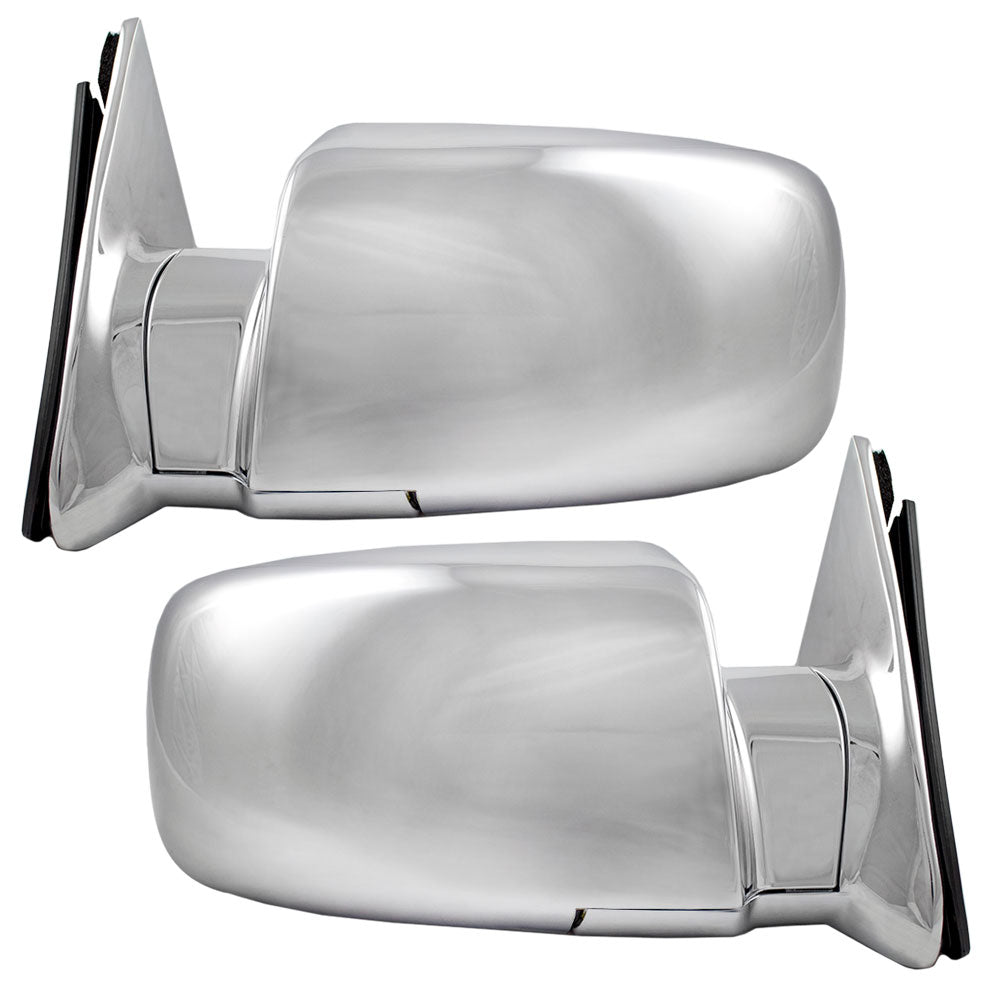 Brock Replacement Driver and Passenger Set Manual Chrome Specialty Mirrors Compatible with C/K Pickup Suburban Blazer Yukon Tahoe