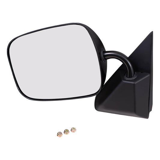 Brock Aftermarket Replacement Driver Left Manual Mirror Below Eyeline Paint To Match Black Compatible With 1988-2002 GM C/K Pickup