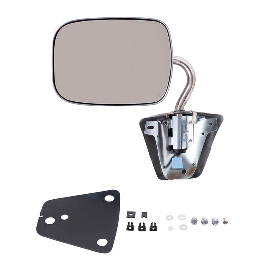 Brock Replacement Manual Side Door Stainless Steel Below Eyeline Mirror Compatible with 1978-1996 G25 P15 G1500 P3500 Van