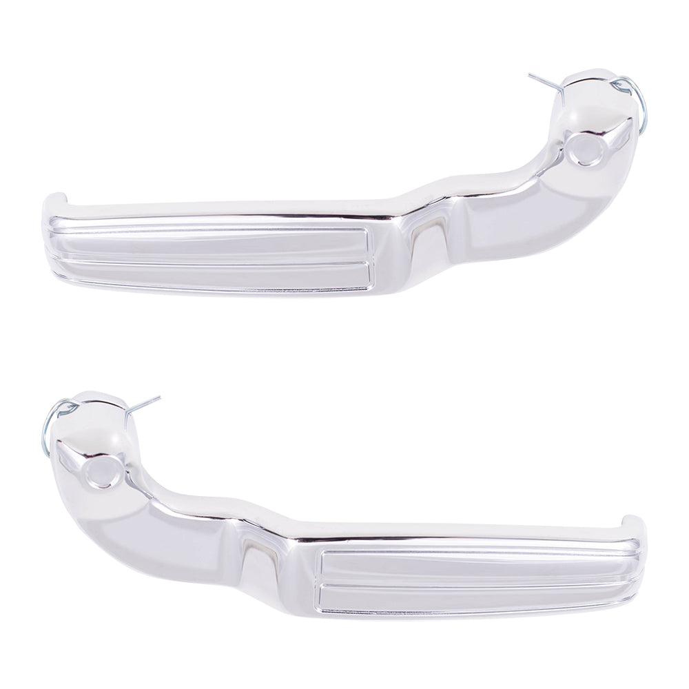 Brock Replacement Set Front Inside Chrome Door Handles Compatible with El Camino Impala Nova Cutlass Firebird GTO Ventura 7743521 7743520