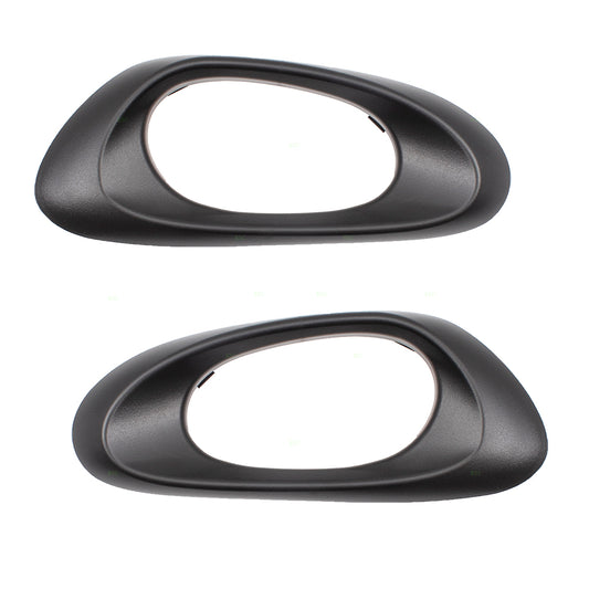 Brock Replacement Pair Set Rear Interior Inside Door Handle Trim Bezels Black Textured Compatible with Trailblazer 15214506 15214507