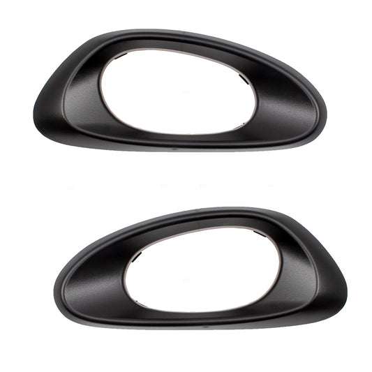 Brock Replacement Pair Set Front Interior Inside Door Handle Trim Bezel Black Textured Compatible with 02-09 Trailblazer & 02-06 EXT 15214501 15214502