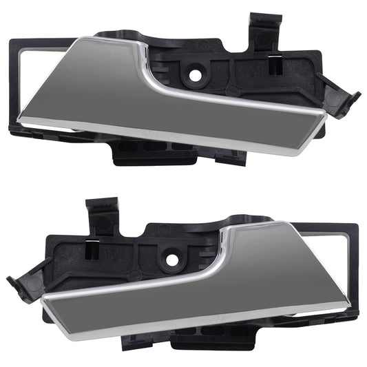 Brock Replacement Pair Chrome Inside Door Handles Compatible with 07-11 Aveo Sedan