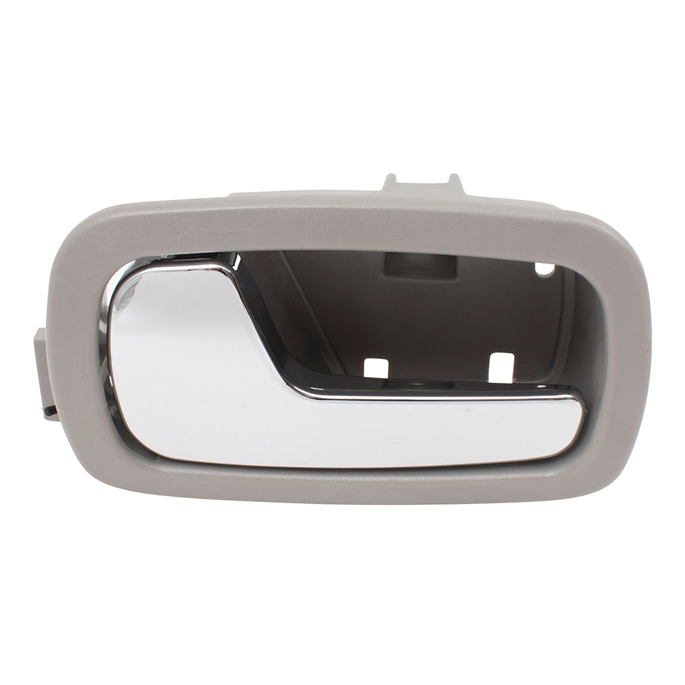 Brock Replacement Drivers Inside Door Handle Front Chrome Lever w/ Gray Bezel Compatible with 05-10 Cobalt 07-09 G5 22722747 GM1352167