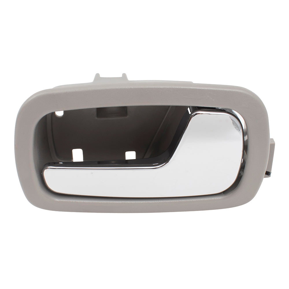 Brock Replacement Passengers Inside Door Handle Front Chrome Lever w/ Gray Bezel Compatible with 05-10 Cobalt 07-09 G5 22722746 GM1353167