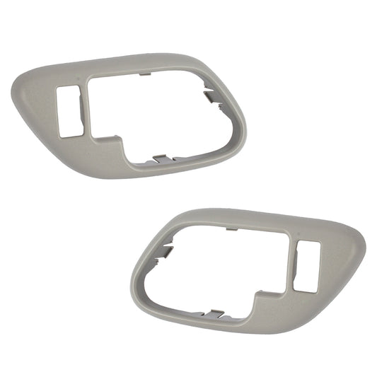 Brock Replacement Pair Set Inside Gray Door Handle Trim Bezels Compatible with Escalade Pickup Suburban Yukon Tahoe 15708079 15708080