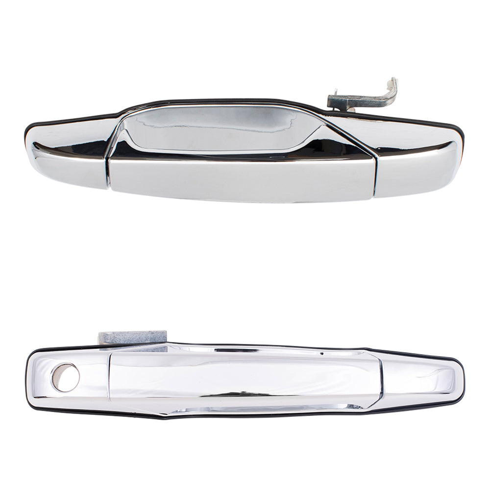 Brock Replacement Front Driver & Passenger Side Outside Chrome Door Handles Compatible with 2007-2013 Avalanche/Escalade EXT/Sierra Denali &2007-2014 Silverado/Sierra/Escalade/Escalade ESV/Tahoe/Yukon