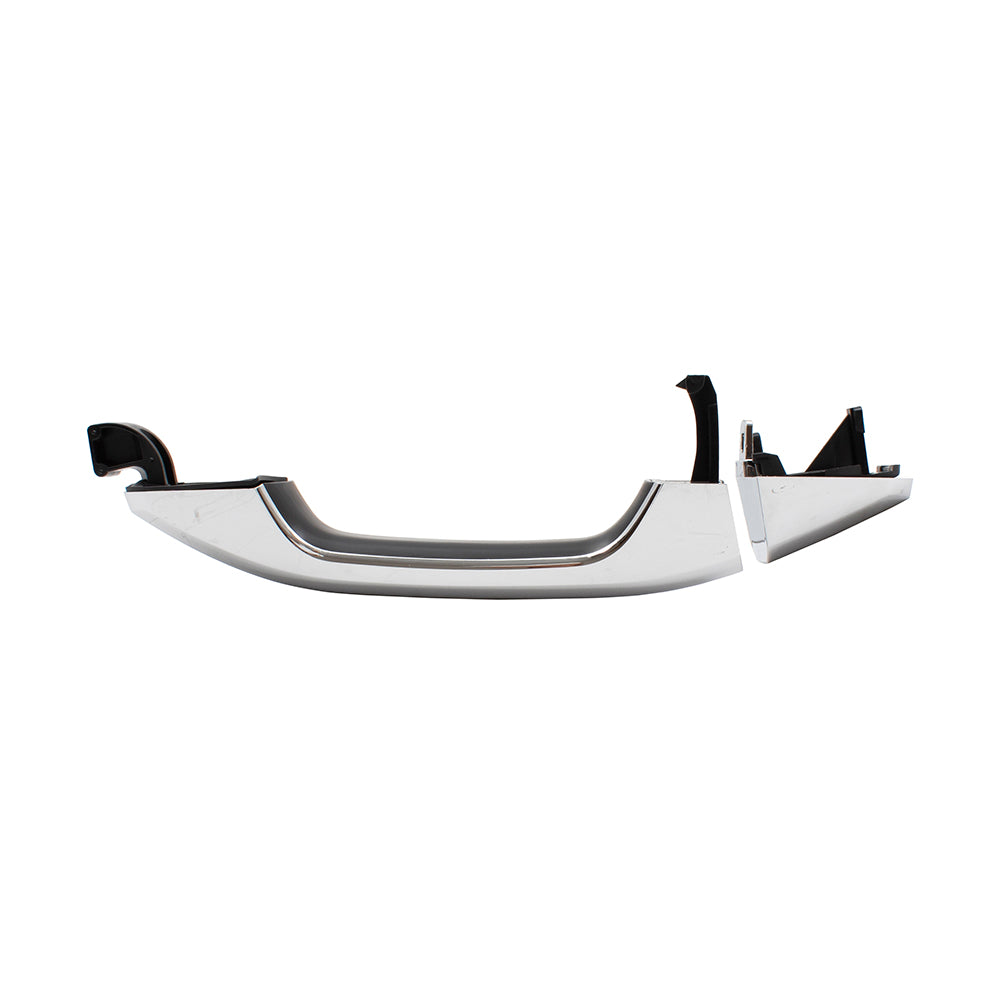 Brock Replacement Chrome Outside Rear Door Handle w/ Cap Compatible with 14-19 Silverado Sierra Pickup Truck & 19 Sierra Limited/Silverado LD Without Passive Entry