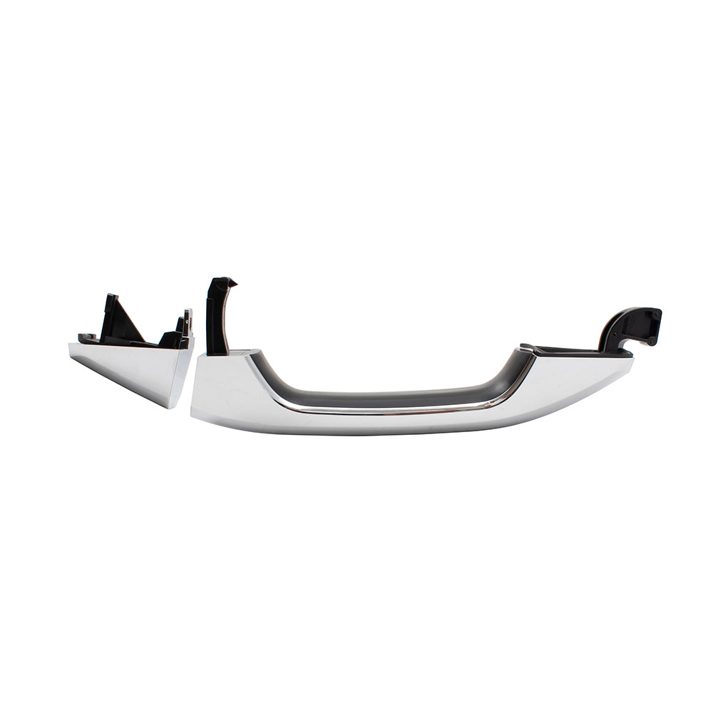 Brock Replacement Chrome Outside Rear Door Handle w/ Cap Compatible with 14-19 Silverado Sierra Pickup Truck & 19 Sierra Limited/Silverado LD Without Passive Entry