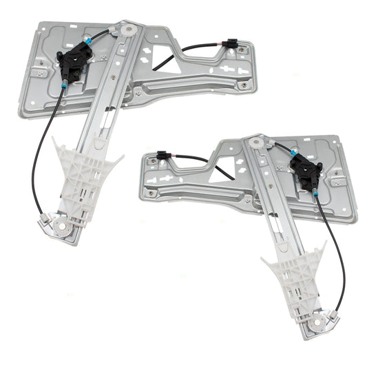 Brock Replacement Set Front Power Window Regulators with Lift Motors Compatible with 2005-2009 Equinox 2006-2009 Torrent 88980891 19210258