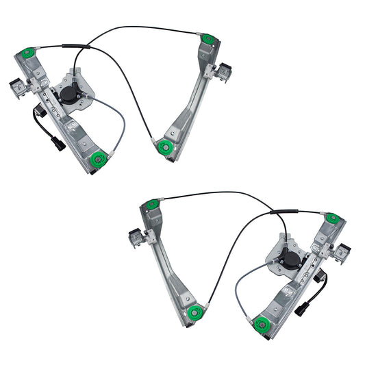 Brock Replacement Set Front Power Window Regulators with Lift Motors Compatible with 05-10 Cobalt G5 Coupe